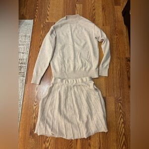 Women’s Cream Knit Sweater and Skirt Set